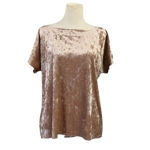 Cable & Gauge crushed velvet split sleeve top